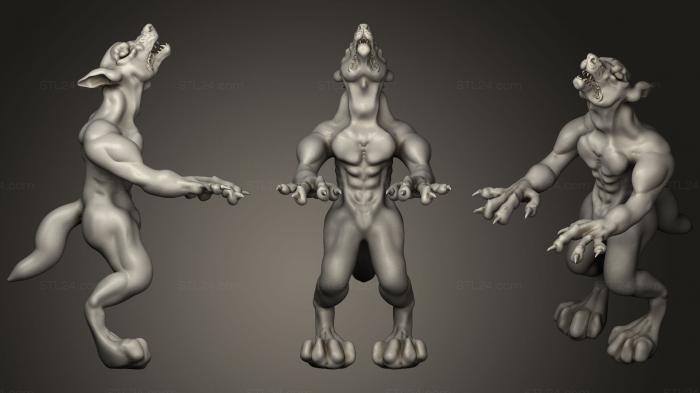 Figurines heroes, monsters and demons (Werewolf2, STKM_0565) 3D models for cnc